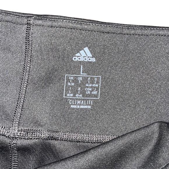 Adidas Women 3 stripe Leggings Running Yoga Athletic Pants Size Large Climalite - Picture 4 of 4